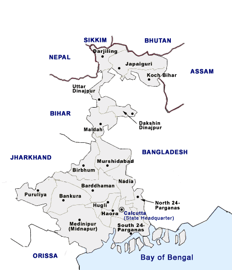West Bengal District Map